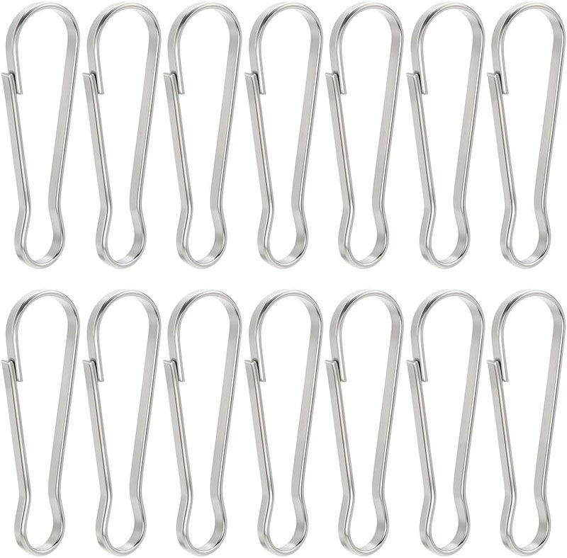 SOFPLATE 1 Box 50 Pack Lanyard Snap Spring Hooks Metal Snap Hooks 1.18 Inch Stainless Steel Silver Flag Pole Gourd Gate Push Hanging Buckles for DIY Lanyard Keychain ID Cards Purse Curtain Crafts - Image 1